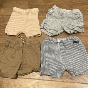 Baby Striped Shorts Set - Gray and Beige